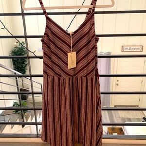 Maroon striped sundress